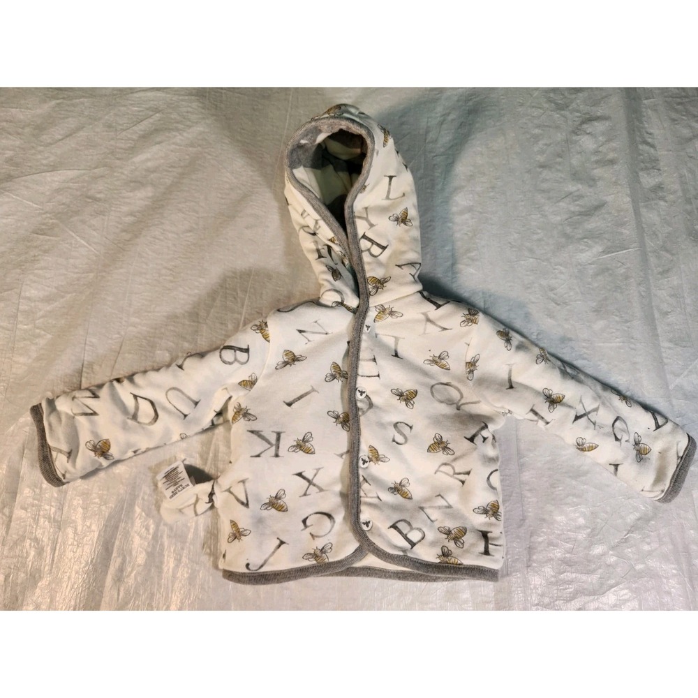 Burt's Bees Babies Organic Cotton 6 - 9 Mo Reversible Jacket Soft & Padded Snaps